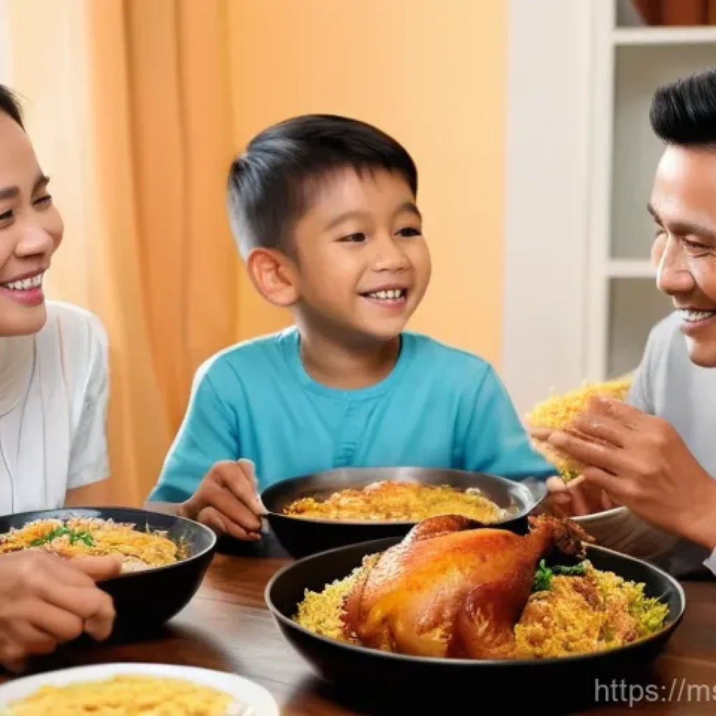 훈제 기법의 이해를 돕는 비디오 자료 추천 - A happy Malaysian family, including a mother, father, and two children (around 6-10 years old), gath...