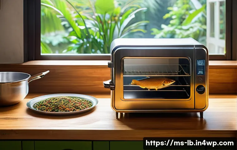 가정용 훈제기와 상업용 훈제기의 차이점 - A compact, portable home smoker placed on a wooden kitchen countertop in a cozy Malaysian home setti...